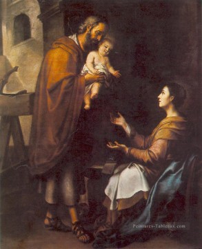 espagnol Tableaux - La Sainte Famille 1660 espagnol Baroque Bartolome Esteban Murillo